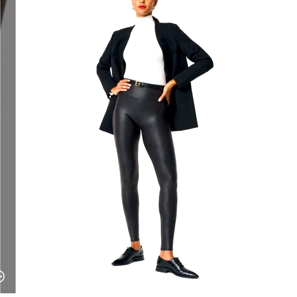SPANX faux leather leggings, M